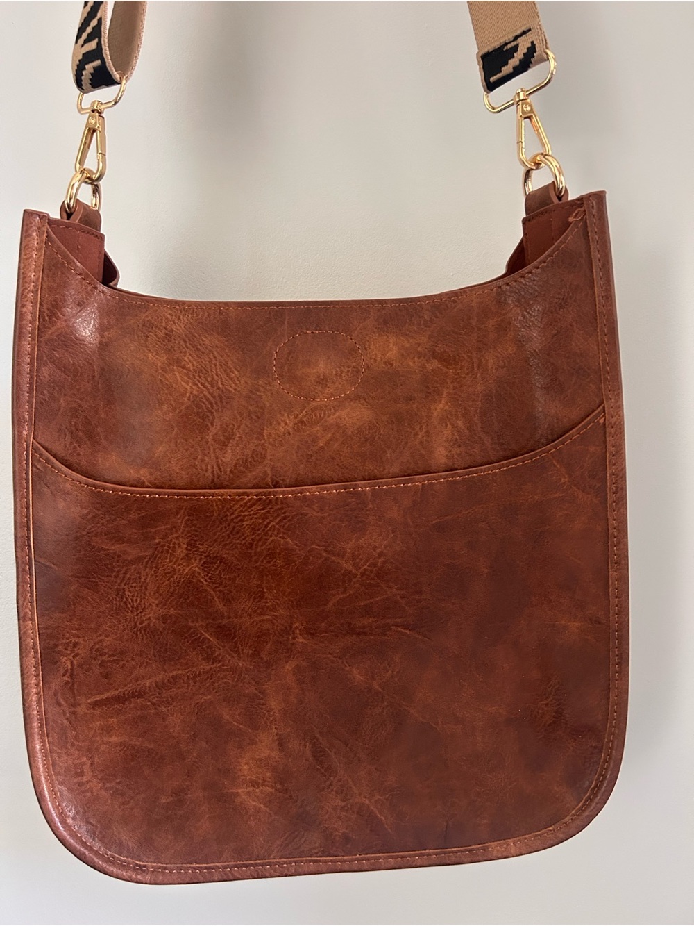 Classic Vegan Leather Messenger Bag